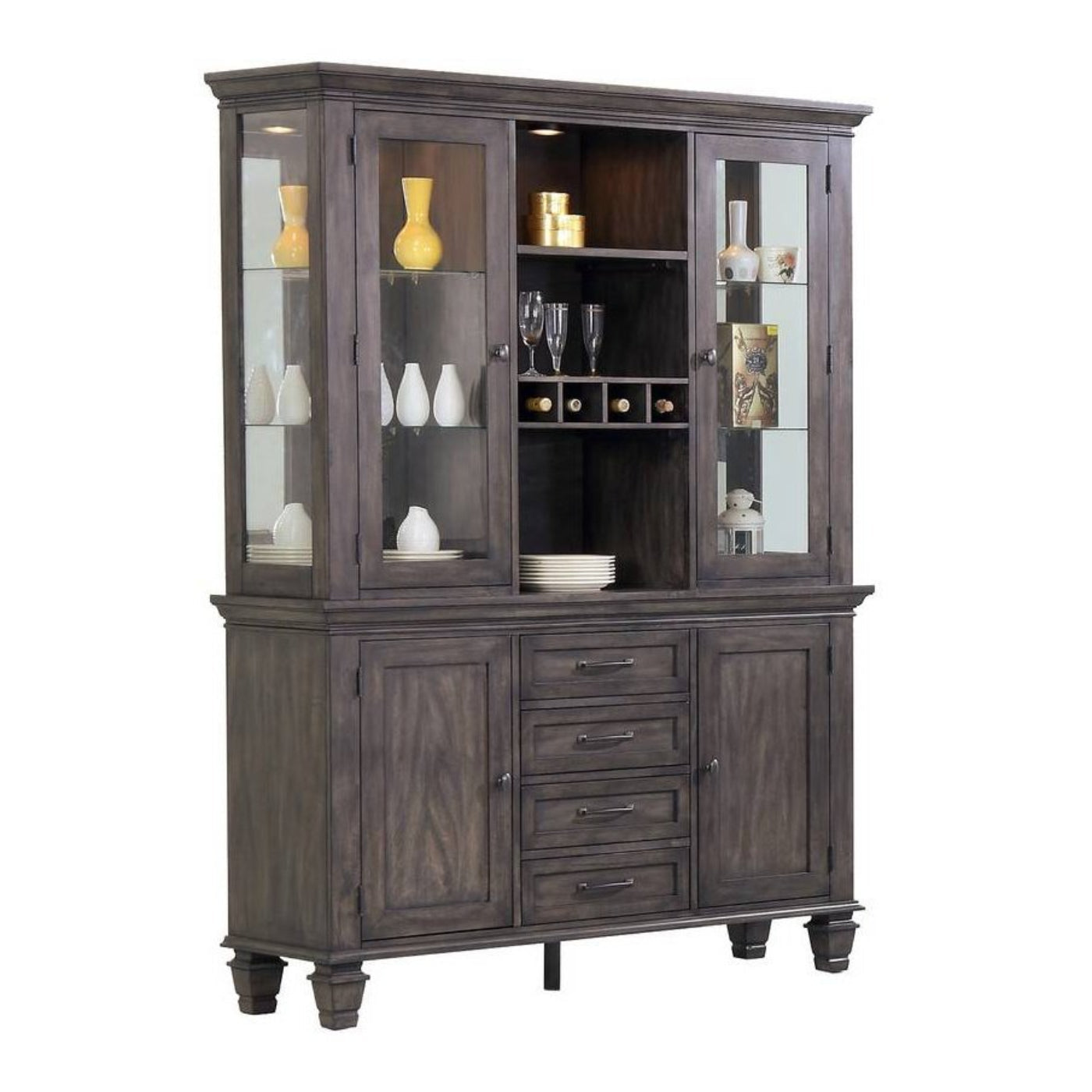 Sunset Trading Shades of Gray 9 Piece 82" Rectangular Extendable Dining Set - DLU-EL9282-C90-BH9PC