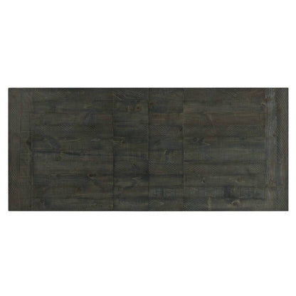 Sunset Trading Trestle 96" Rectangular Extension Pedestal Dining Table | Distressed Gray Wood -  ED-SK100
