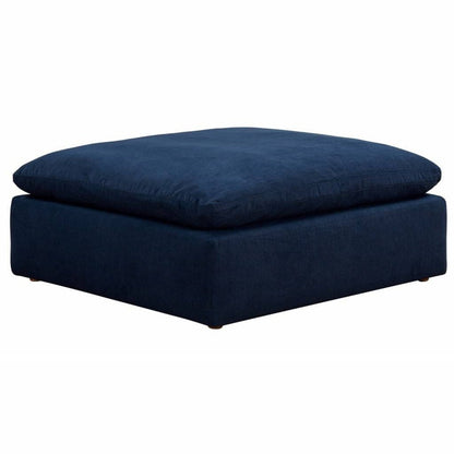 Sunset Trading Cloud Puff Slipcovered 44" Square Sectional Modular Ottoman | Stain Resistant Performance Fabric | Navy Blue -  SU-145830-391049