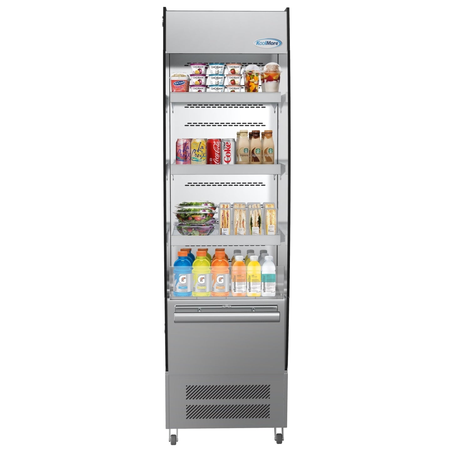 KOOLMORE CDAU7CSS 26 in. Open Air Grab and Go Refrigerator - 7.7 Cu Ft. CDAU-7C-SS - CDAU7CSS