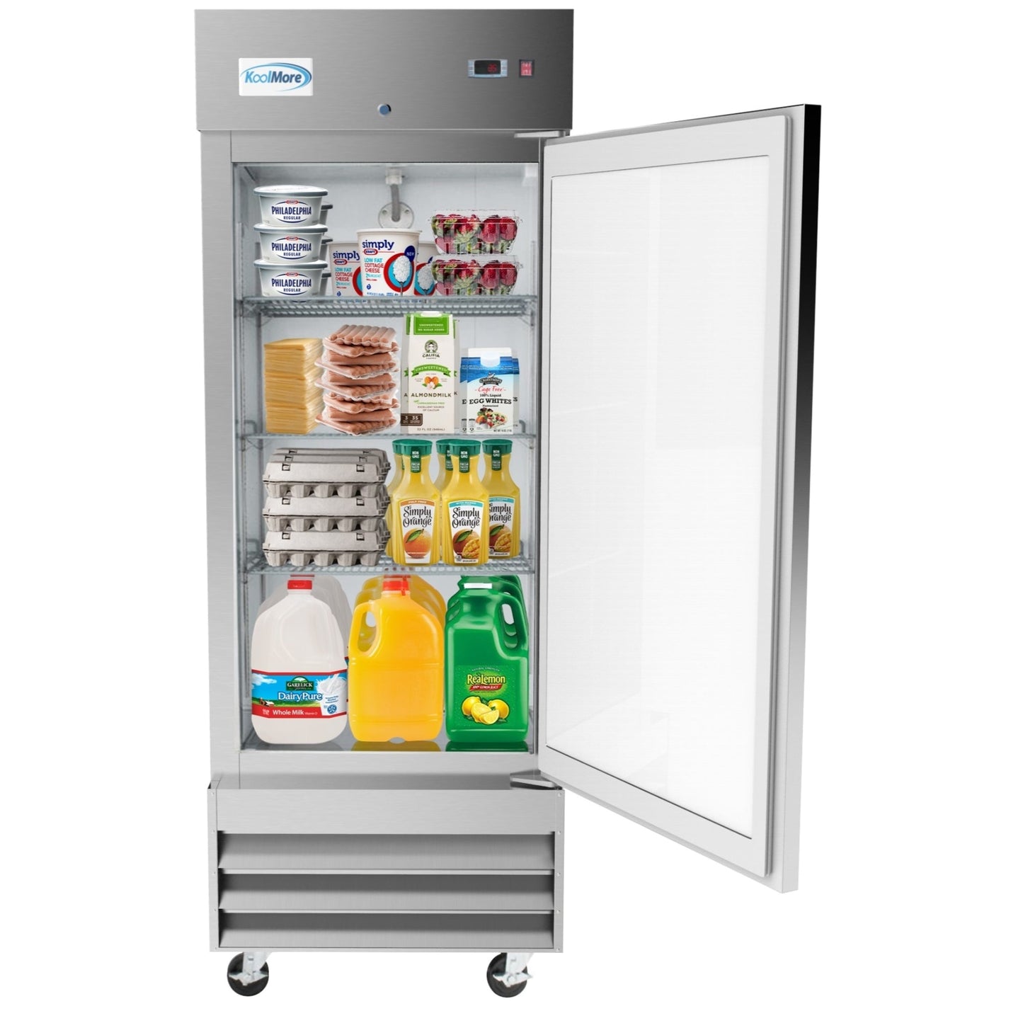 KOOLMORE 29 in. One-Door Reach-In Refrigerator - 15.5 Cu Ft. -  RIR-1D-SS-19C