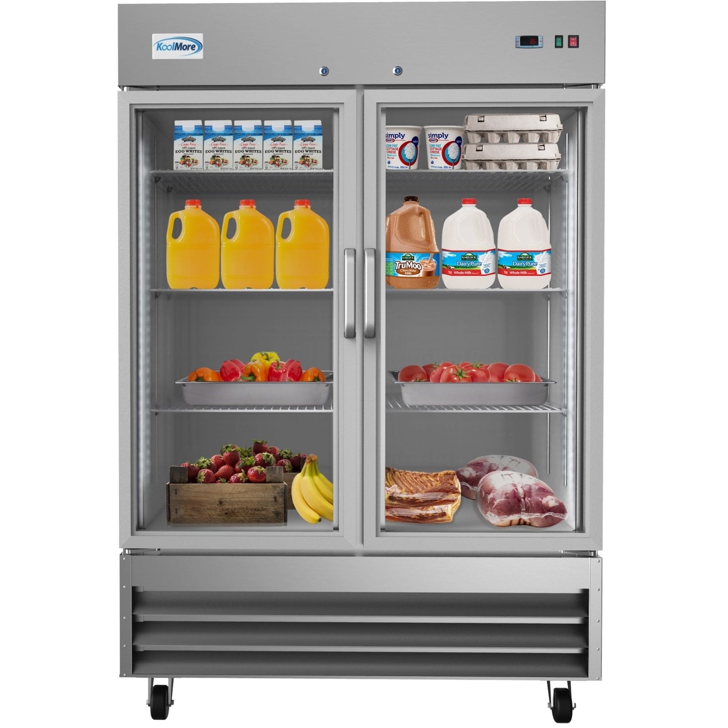 KOOLMORE 54 in. Two-Door Reach-In Refrigerator - 47 Cu Ft. -  RIR-2D-GD