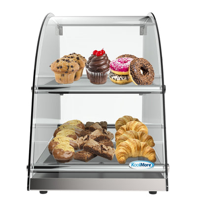 KOOLMORE DC2CN 14 in. Commercial Countertop Bakery Display Case with Front Curved Glass and Rear Door, 2.4 cu. ft. (DC-2CN) - DC2CN