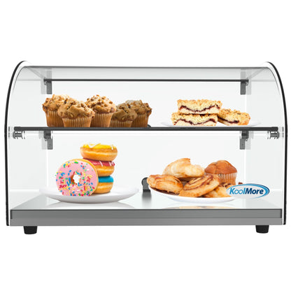 KOOLMORE DC2C 22 in. Commercial Countertop Bakery Display Case with Front Curved Glass and Rear Door, 1.5 cu. ft. DC-2C - DC2C