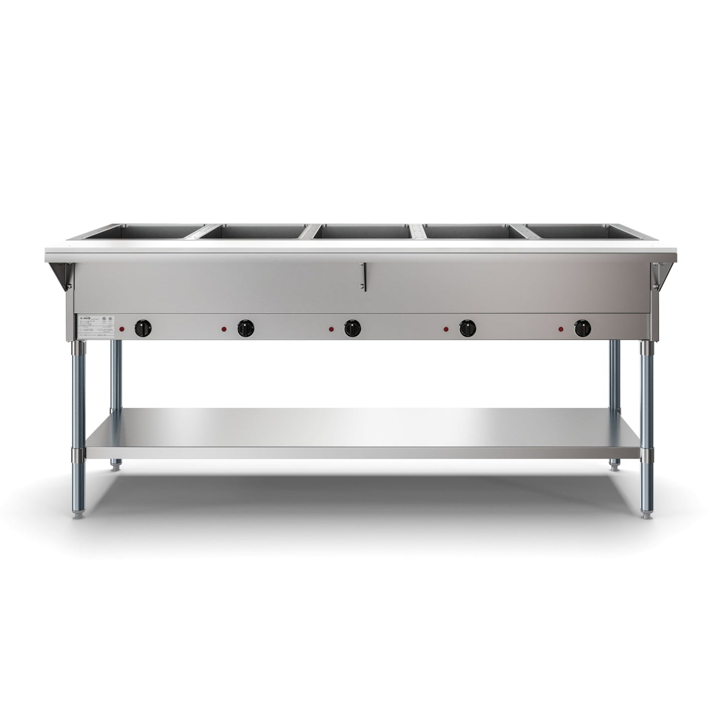 KOOLMORE Five Pan Open Well Electric Steam Table with Undershelf, 240V, KM-OWS-5. - KMOWS5