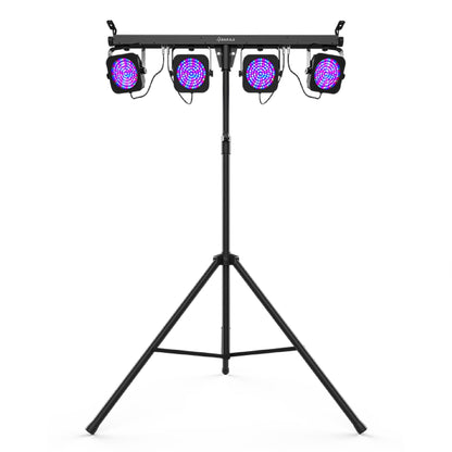 CHAUVET 4 BAR 4BAR DMX LED Stage Wash Light System w/ Case, Foot Switch & Tripod - 23916