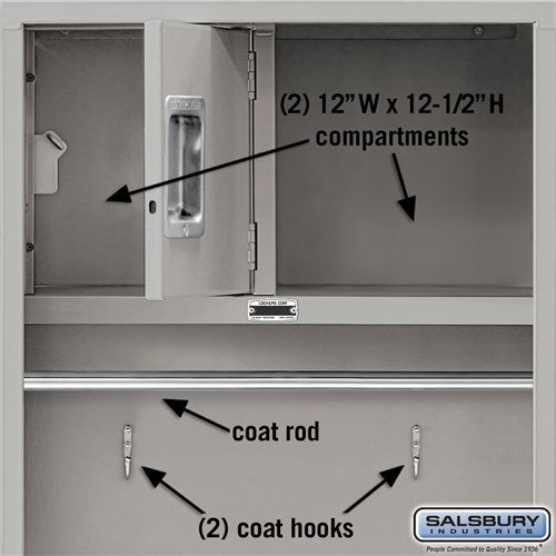 Salsbury 24" Wide Open Access Metal Locker - 70024GY-U