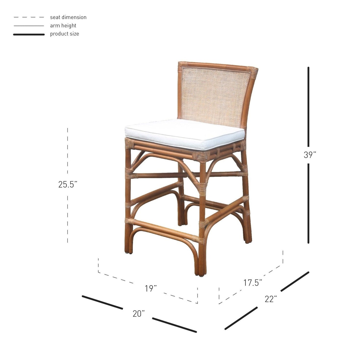 New Pacific Direct Tatum Rattan Counter Stool, (Set of 2) -  2400044