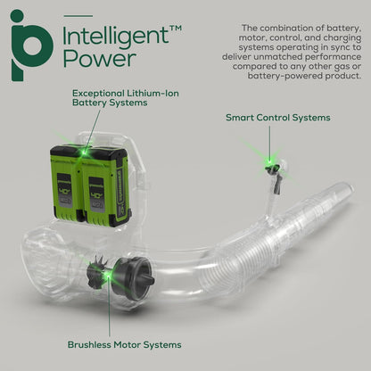 Greenworks 40V 710 CFM Cordless Battery Dual Port Backpack Blower w/ (2) 5.0Ah Battery & Charger - 2440102