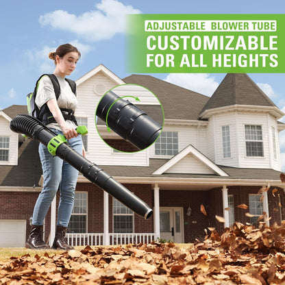 Greenworks 40V 710 CFM Cordless Battery Dual Port Backpack Blower w/ (2) 8.0Ah Battery & Charger - 2428502