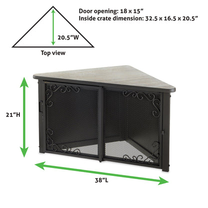 Richell Accent Corner Table Pet Crate -RI-80009