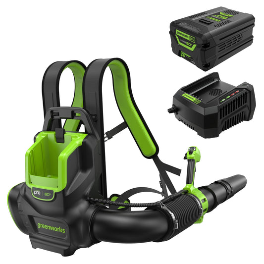 Greenworks 60V 800 CFM Cordless Battery Brushless Backpack Blower w/ 4.0Ah Battery & Charger - 2436202