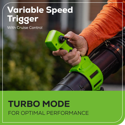 Greenworks 60V 800 CFM Cordless Battery Brushless Backpack Blower w/ 4.0Ah Battery & Charger - 2436202