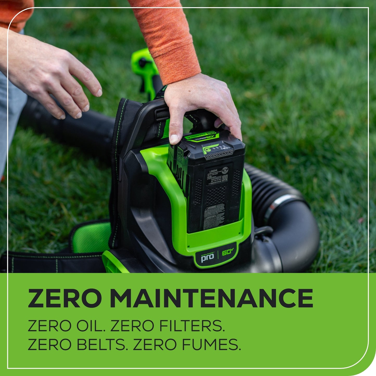 Greenworks 60V 800 CFM Cordless Battery Brushless Backpack Blower w/ 4.0Ah Battery & Charger - 2436202