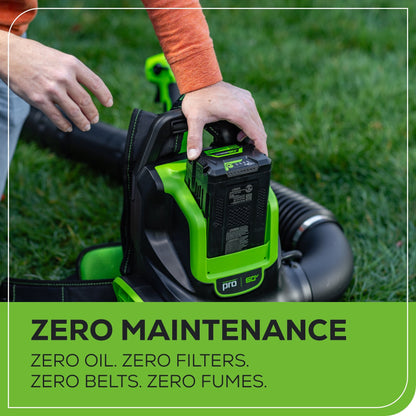 Greenworks 60V 800 CFM Cordless Battery Brushless Backpack Blower w/ 4.0Ah Battery & Charger - 2436202