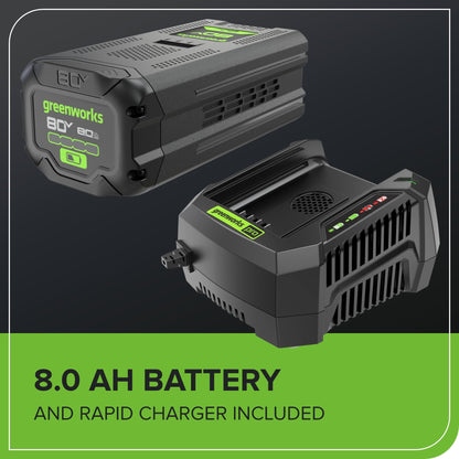 Greenworks 80V 750 CFM Cordless Battery Single Port Backpack Blower w/ 8Ah Battery & 6A Charger - 2438902