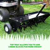 Yard Tuff 48 Inch Tow Behind Lawn Mower Tractor Plug Aerator w/ Universal Hitch - 247734