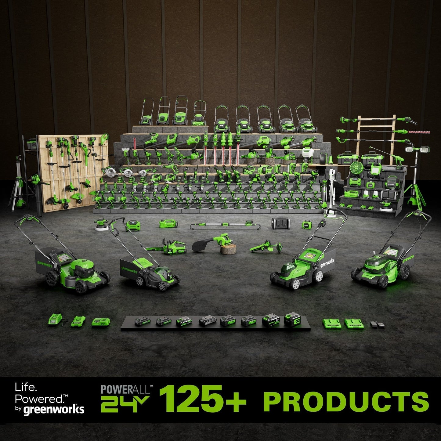 Greenworks 48V (2x24V) 20" Cordless Battery Push Mower w/ (2) 4.0Ah USB Batteries & Charger - 2532802