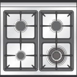 Verona - 24" Gas Range - 4 Burners - Stainless Steel, White, Matte Black _ VEFSGG244NSS