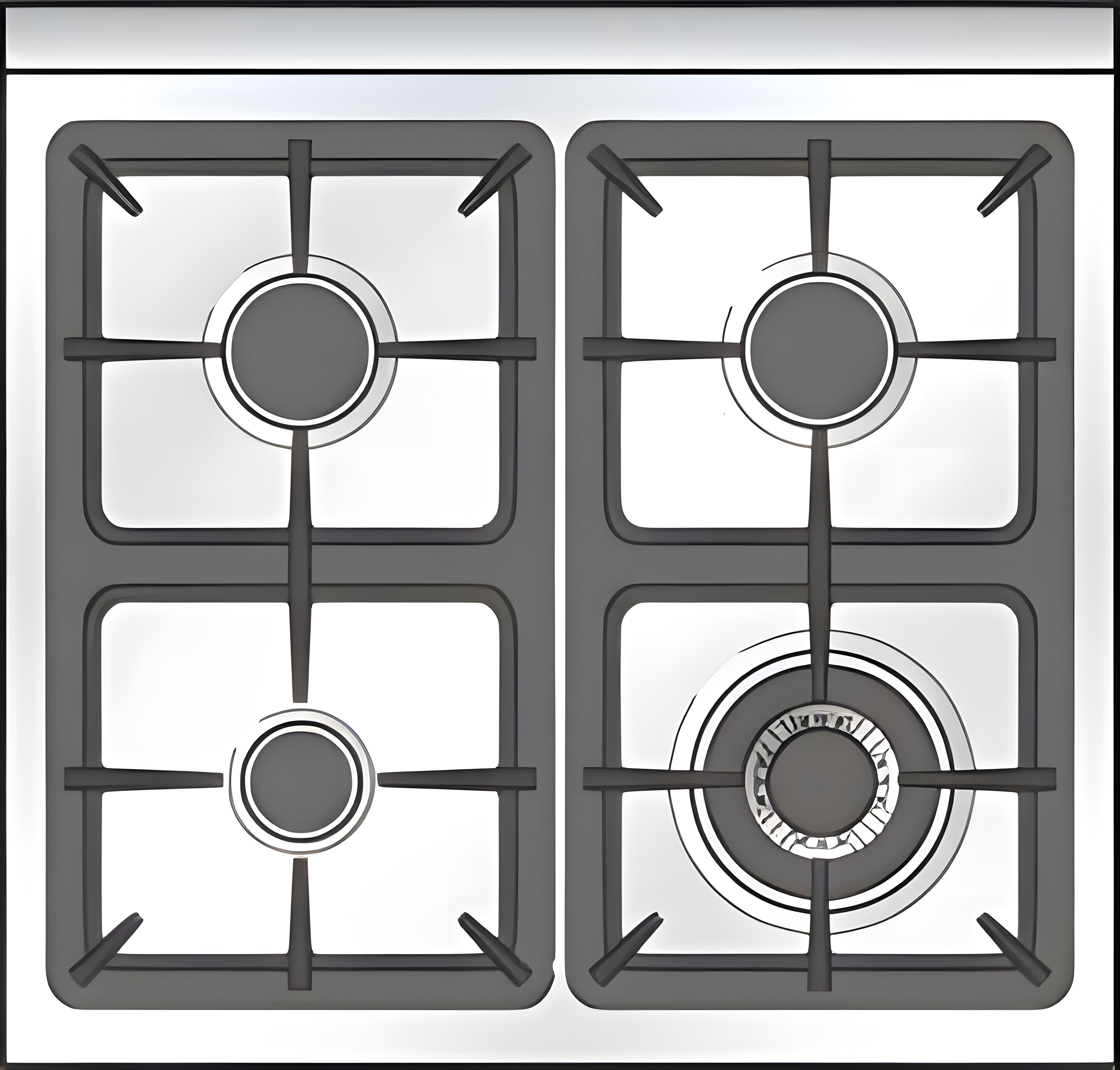 Verona - 24" Gas Range - 4 Burners - Stainless Steel, White, Matte Black - VEFSGG244NSS