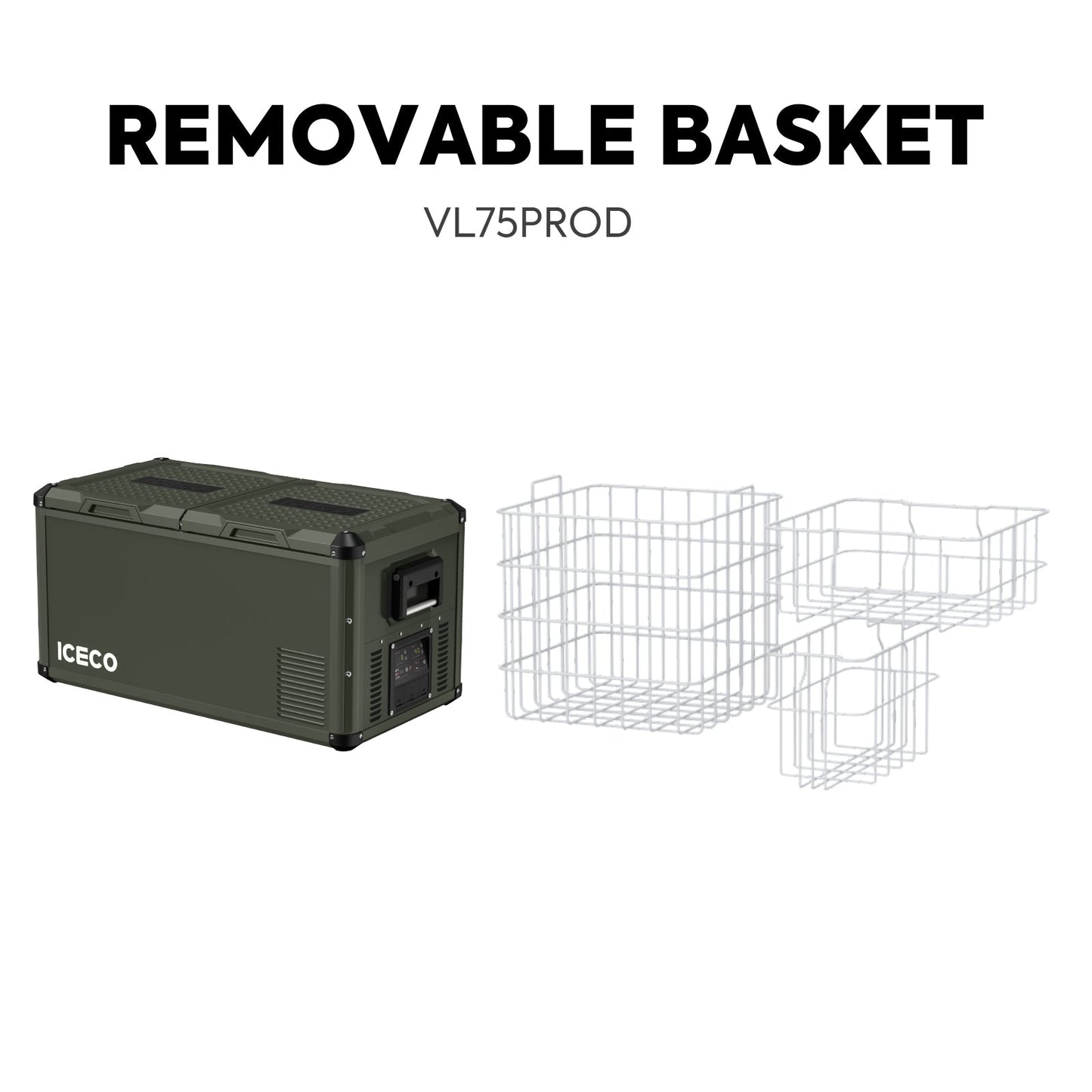 ICECO79.2QT VL75ProD Olive 12V Heavy Duty Metal Fridge Freezer - VL75ProD-Olive