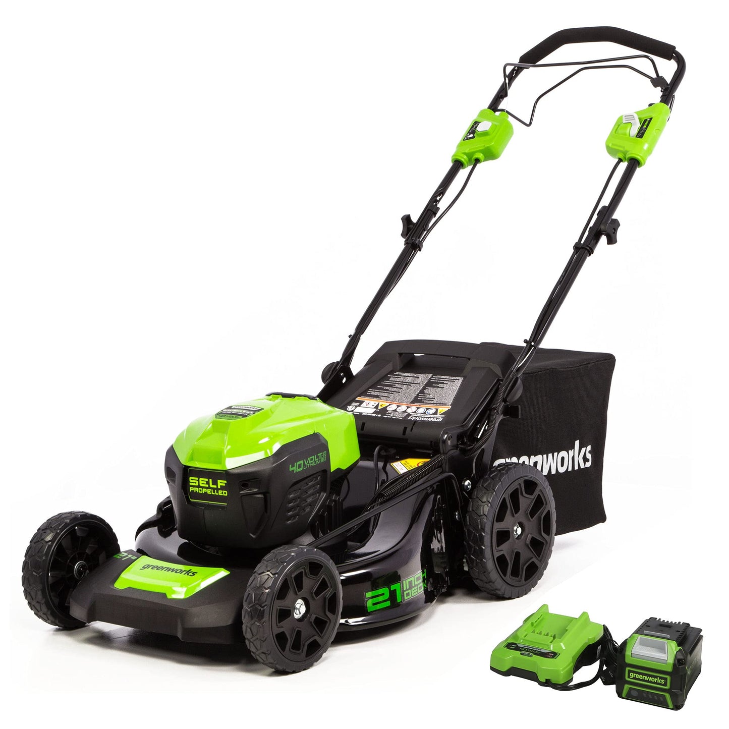 Greenworks 21" Cordless Battery Self-Propelled Lawn Mower w/ 5.0Ah USB Battery & Charger - 2515602