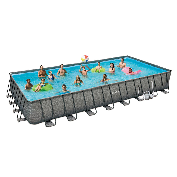 Summer Waves 32ft x 16ft x 52in Rectangle Frame Above Ground Swimming Pool Set - 252769