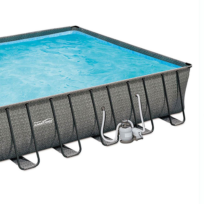 Summer Waves 32ft x 16ft x 52in Rectangle Frame Above Ground Swimming Pool Set - 252769