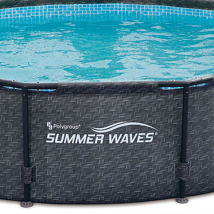 Summer Waves 14ft x 48in Outdoor Round Frame Above Ground Swimming Pool Set - 253029