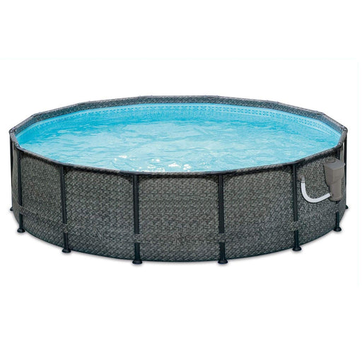 Summer Waves 14ft x 48in Outdoor Round Frame Above Ground Swimming Pool Set - 253032