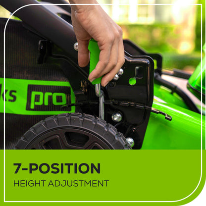 Greenworks RENEWED 80V 21" Cordless Battery 4-in-1 Self-Propelled Lawn Mower w/ 4.0Ah, 2.0Ah Battery & Rapid Charger - 2544502-OB