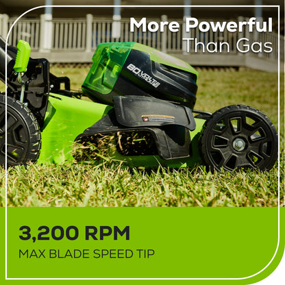 Greenworks RENEWED 80V 21" Cordless Battery 4-in-1 Self-Propelled Lawn Mower w/ 4.0Ah, 2.0Ah Battery & Rapid Charger - 2544502-OB