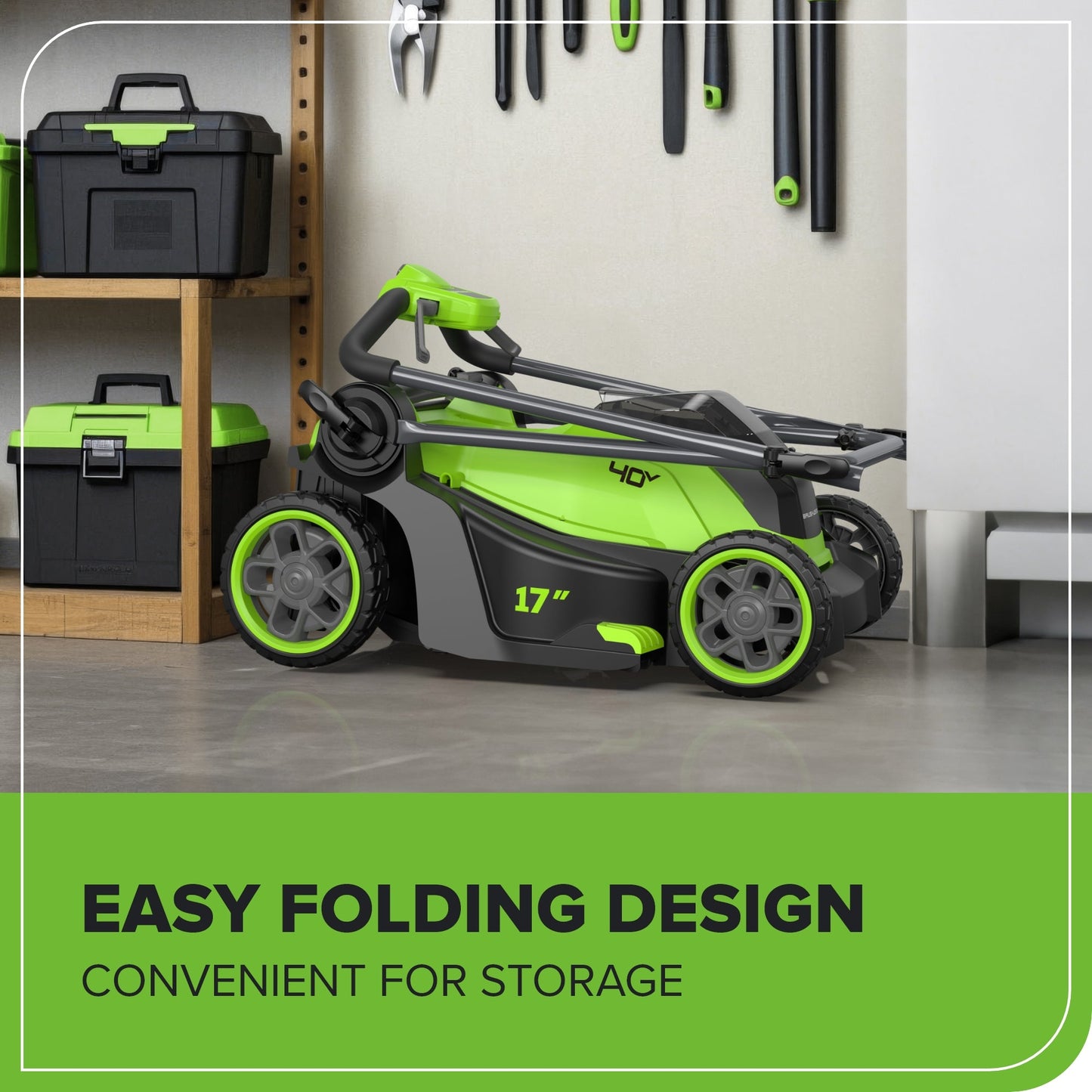 Greenworks 40V 17" Cordless Battery Brushless Push Lawn Mower w/ 4.0Ah Battery & Charger - 2552802