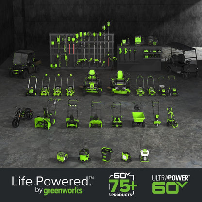 Greenworks 60V 17" Cordless Battery Push Lawn Mower w/ 4.0Ah Battery & Charger - 2553102