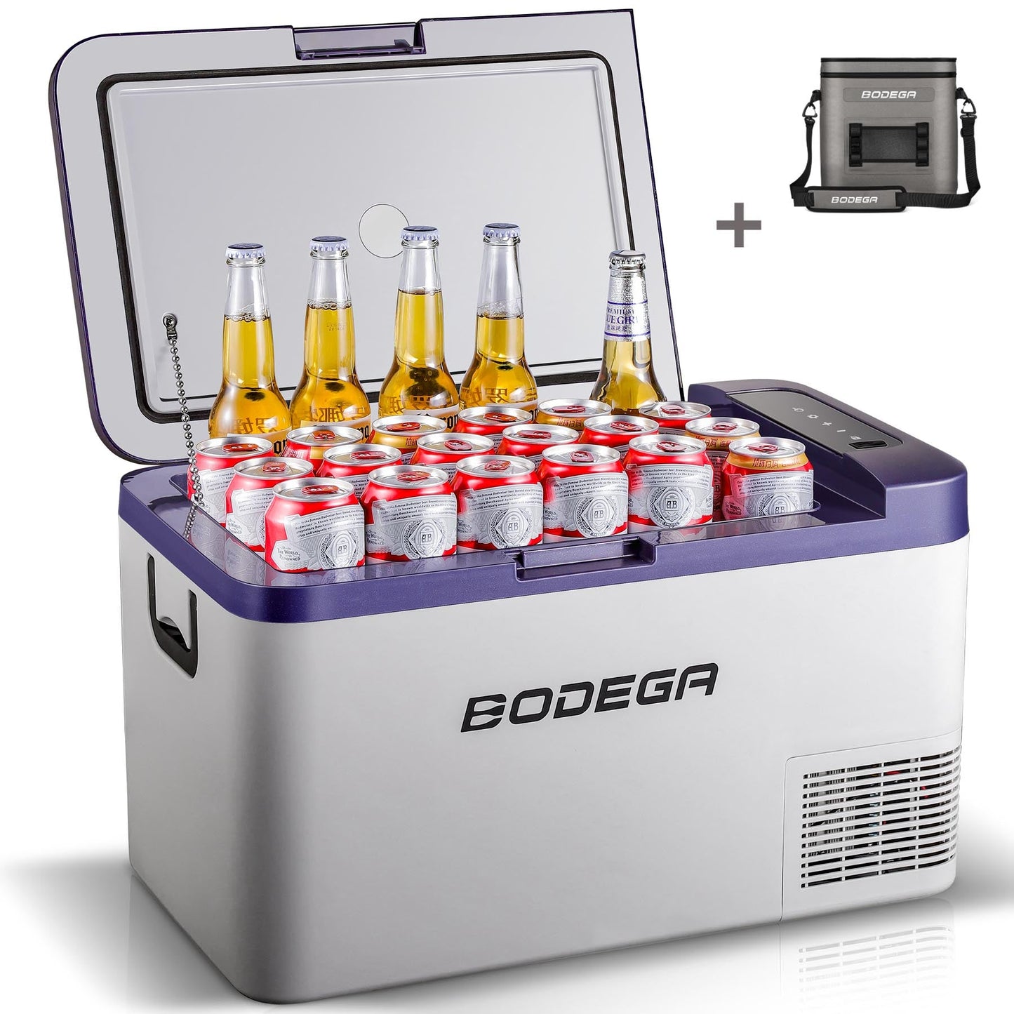BODEGAcooler 27qt/25L K25 12V Portable Car Fridge Freezer - Dark Blue - K25- dark blue-1