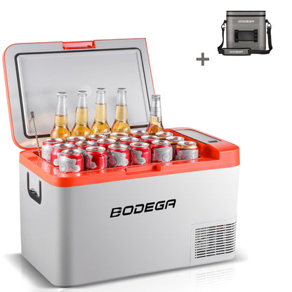 BODEGAcooler 27qt/25L K25 12V Portable Car Fridge Freezer - Orange - K25-OG