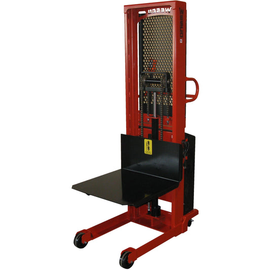 Wesco Industrial Products 1,500 lb. Hydraulic Power Lift Platform Stacker with 24" x 24" Platform and 90" Lift Height 261077