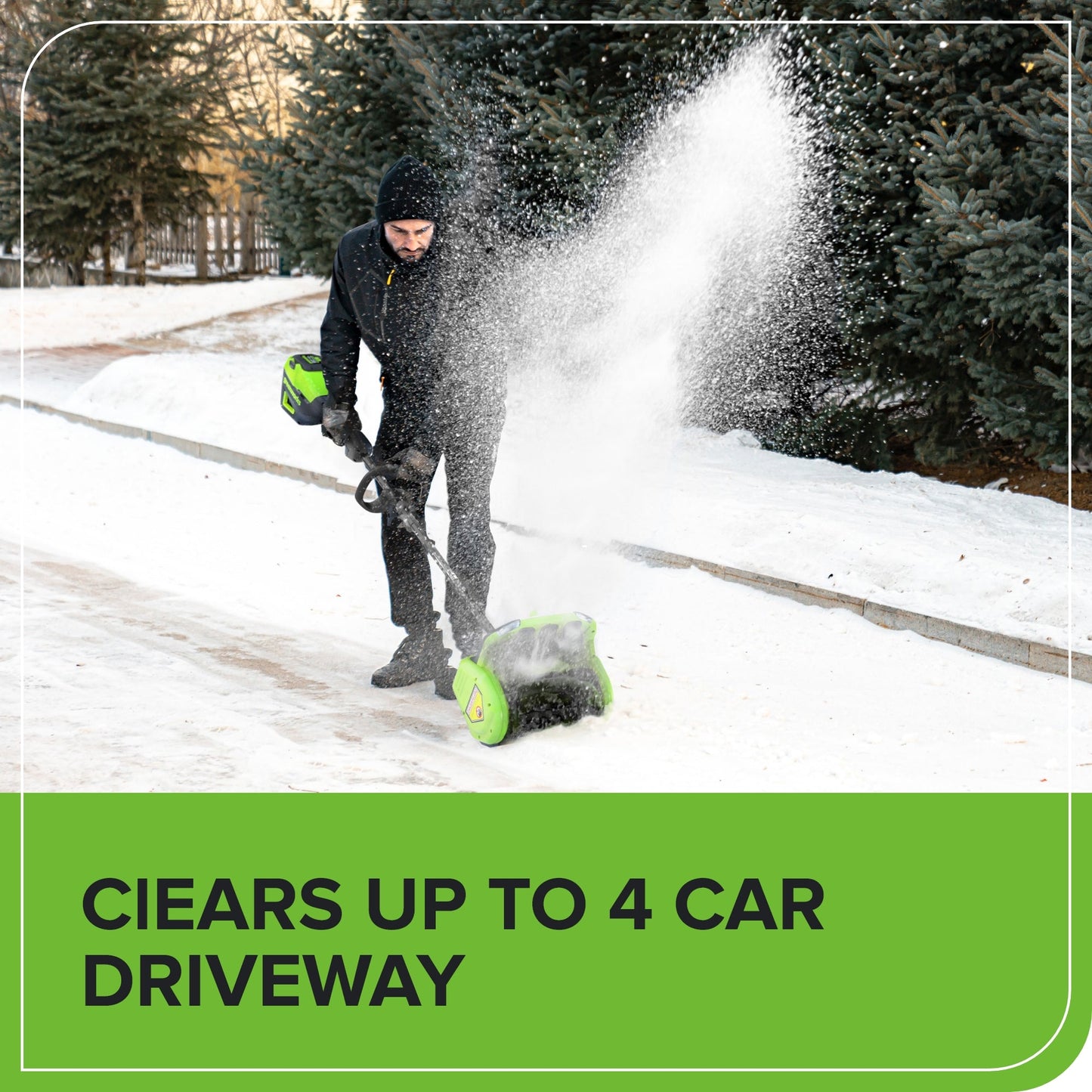 Greenworks 80V 12" Cordless Battery LED Snow Shovel w/ Directional Vanes, 2.5Ah Battery and Charger - 2618202