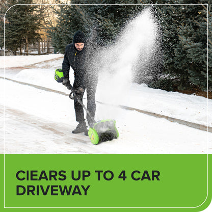 Greenworks 80V 12" Cordless Battery LED Snow Shovel w/ Directional Vanes, 2.5Ah Battery and Charger - 2618202