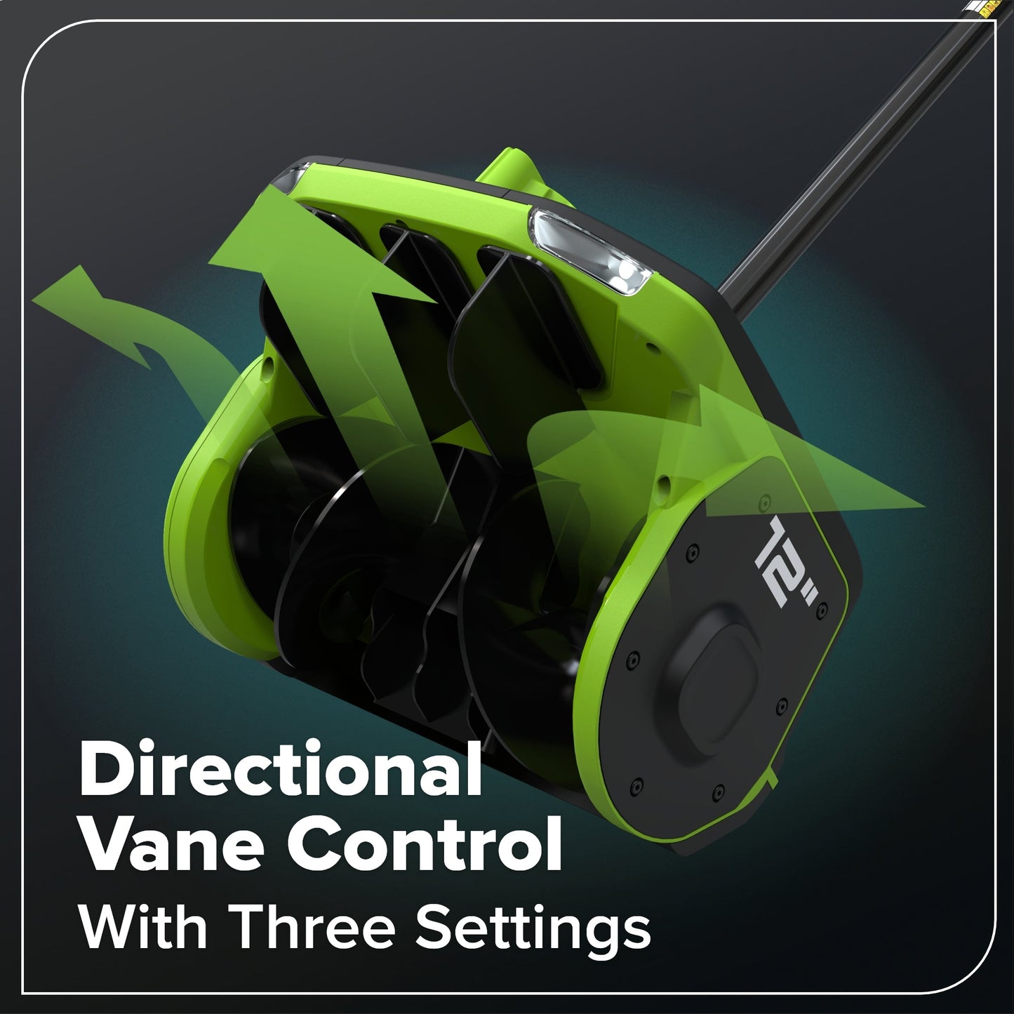 Greenworks 80V 12" Cordless Battery LED Snow Shovel w/ Directional Vanes, 2.5Ah Battery and Charger - 2618202