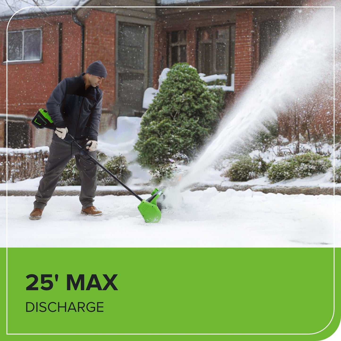 Greenworks 80V 12" Cordless Battery LED Snow Shovel w/ Directional Vanes, 2.5Ah Battery and Charger - 2618202