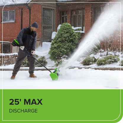 Greenworks 80V 12" Cordless Battery LED Snow Shovel w/ Directional Vanes, 2.5Ah Battery and Charger - 2618202