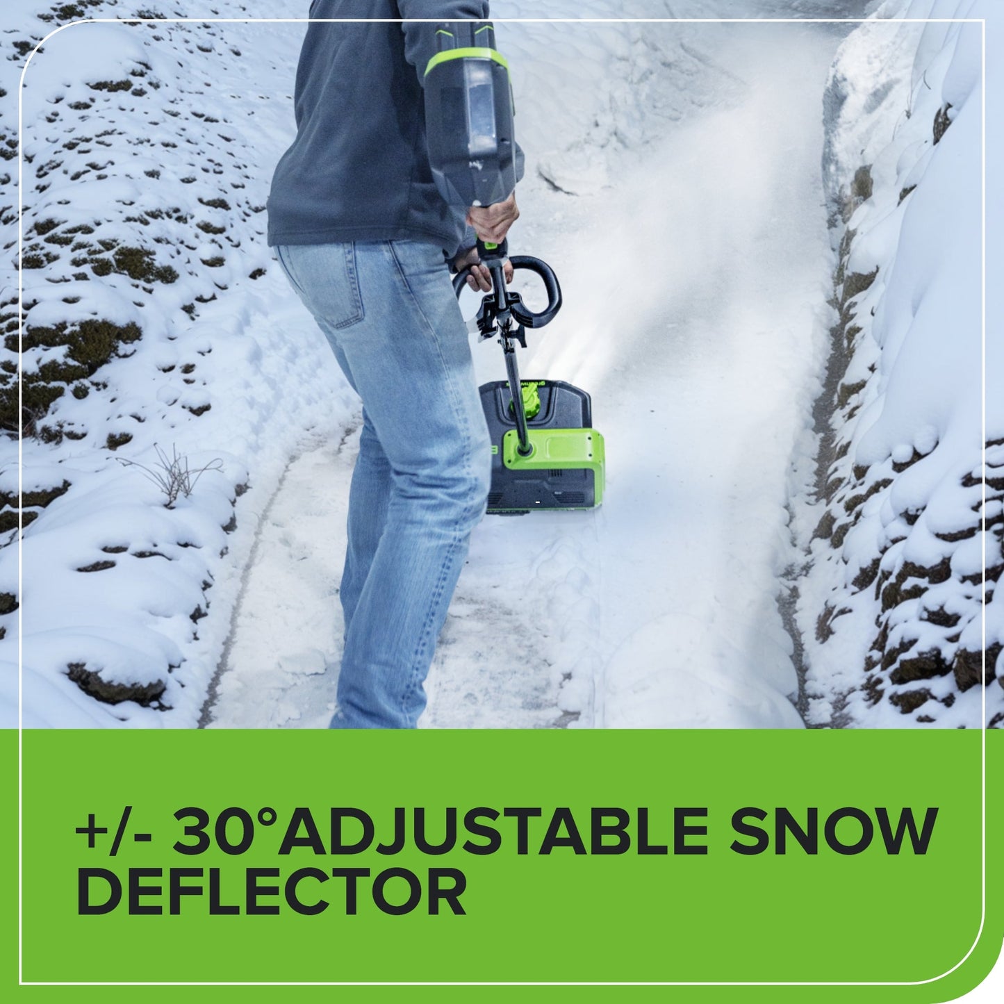 Greenworks 80V 12" Cordless Battery LED Snow Shovel w/ Directional Vanes, 2.5Ah Battery and Charger - 2618202