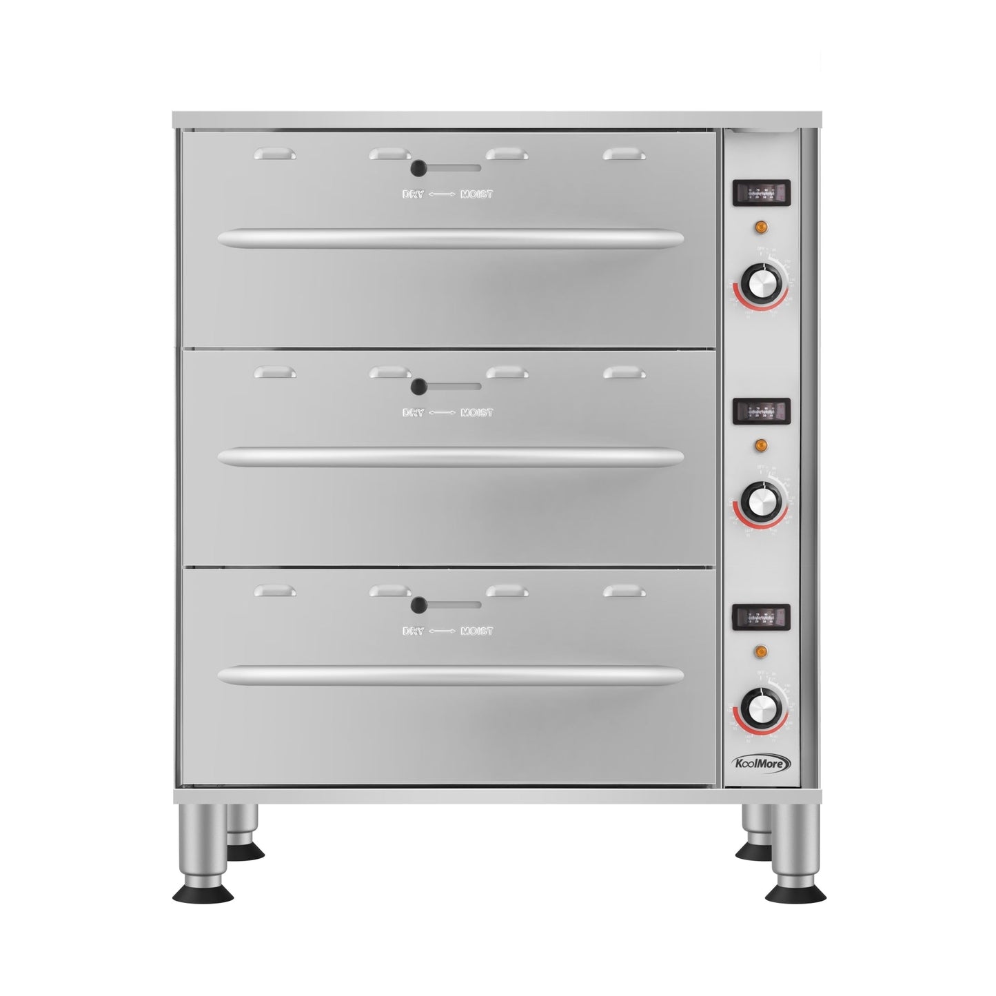 KOOLMORE KMWDM3 Three-Drawer Commercial Free Standing Warming Drawer in Stainless-Steel -  KM-WD-M3