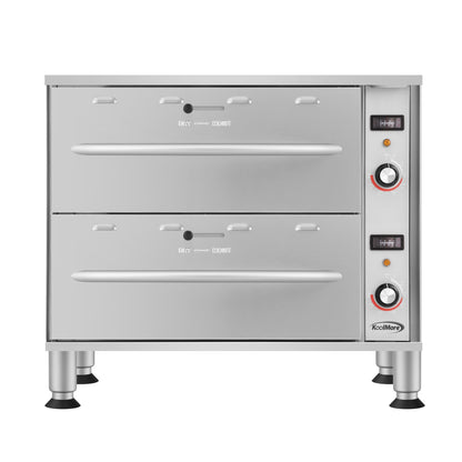 KOOLMORE KMWDM2 Two-Drawer Commercial Free Standing Warming Drawers in Stainless-Steel  - KM-WD-M2