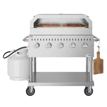 KOOLMORE 36 in. Commercial Outdoor Propane Grill With Pizza Oven in Stainless-Steel (CGKIT3-36P) - CGKIT336P