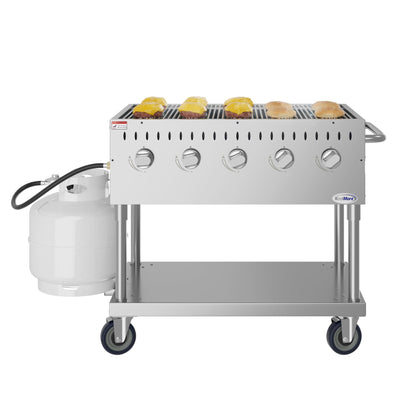 KOOLMORE 36 in. Commercial Mobile Outdoor Grill in Stainless Steel  - KMCGM36