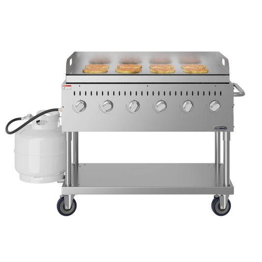 KOOLMORE 48 in. Commercial Outdoor Propane Gas Grill with Griddle, ETL Listed in Stainless-Steel (CGKIT4-48G) - CGKIT448G