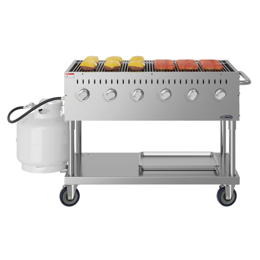 KOOLMORE 48 in. Commercial Mobile Outdoor Grill Stainless Steel, ETL Listed in Stainless-Steel  - KMCGM48