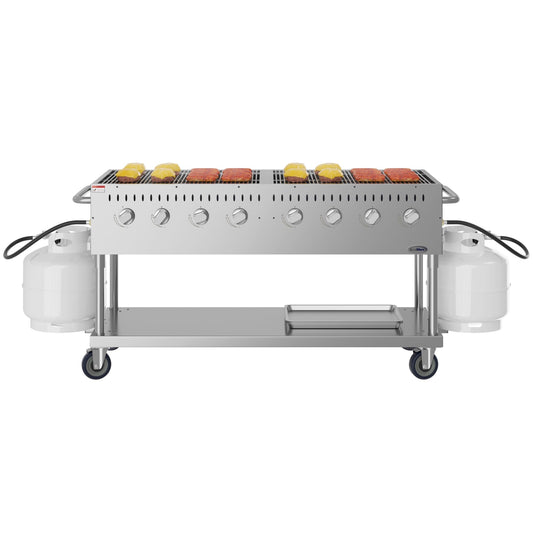 KOOLMORE 60 in. Commercial Mobile Outdoor Propane Gas Grill, ETL Listed in Stainless-Steel  - KMCGM60